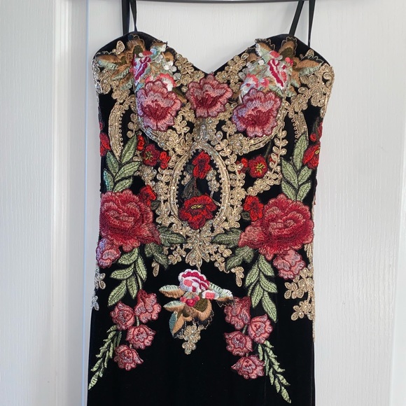 David’s Bridal Strapless Floral Dress - Picture 2 of 5